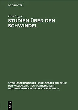PDF Studien über den Schwindel von Paul Vogel