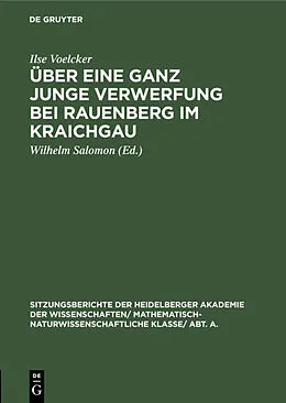 PDF Über eine ganz junge Verwerfung bei Rauenberg im Kraichgau von Ilse Voelcker