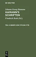 PDF Briefe von 1770 bis 1778 von Johann Georg Hamann