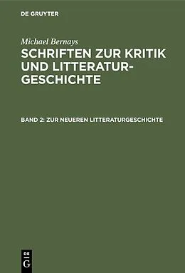 E-Book (pdf) Zur neueren Litteraturgeschichte von Michael Bernays