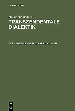 E-Book (pdf) Ideenlehre und Paralogismen von Heinz Heimsoeth