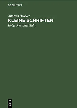 PDF Kleine Schriften von Andreas Heusler