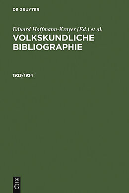 E-Book (pdf) Volkskundliche Bibliographie / 1923/1924 von 