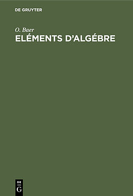 eBook (pdf) Eléments d'algébre de O. Baer