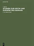 E-Book (pdf) Studien zur Kritik und Exegese des Qorans von J. Barth