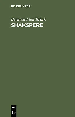 PDF Shakspere von Bernhard ten Brink