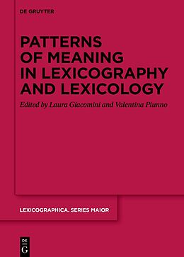 Livre Relié Patterns of meaning in lexicography and lexicology de 