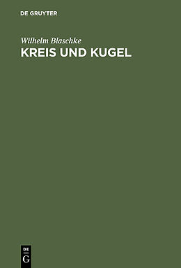 E-Book (pdf) Kreis und Kugel von Wilhelm Blaschke