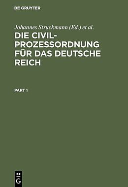 E-Book (pdf) Die Civilprozeßordnung für das Deutsche Reich von 
