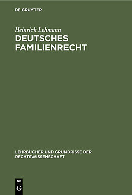 E-Book (pdf) Deutsches Familienrecht von Heinrich Lehmann