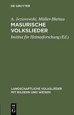 E-Book (pdf) Masurische Volkslieder von A. Jeziorowski, Müller-Blattau