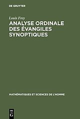 eBook (pdf) Analyse ordinale des évangiles synoptiques de Louis Frey