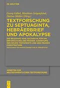 E-Book (epub) Textforschung zu Septuaginta, Hebräerbrief und Apokalypse von 