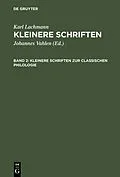 E-Book (pdf) Kleinere Schriften zur classischen Philologie von Karl Lachmann