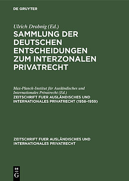E-Book (pdf) Sammlung der deutschen Entscheidungen zum interzonalen Privatrecht / 19581959 von 