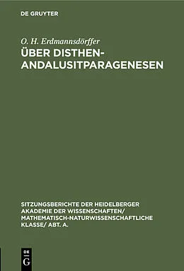 E-Book (pdf) Über Disthen-Andalusitparagenesen von O. H. Erdmannsdörffer