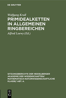 E-Book (pdf) Primidealketten in allgemeinen Ringbereichen von Wolfgang Krull