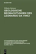 PDF Geologische Beobachtungen des Leonardo da Vinci von Wilhelm Salomon