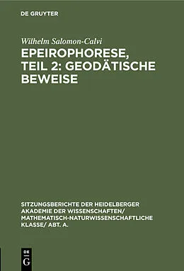 E-Book (pdf) Epeirophorese, Teil 2: Geodätische Beweise von Wilhelm Salomon-Calvi