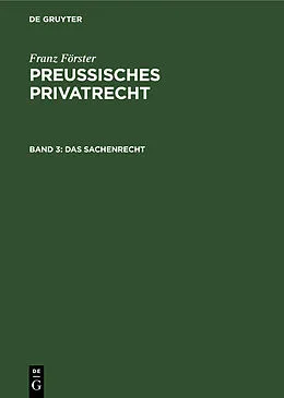 E-Book (pdf) Das Sachenrecht von Franz Förster