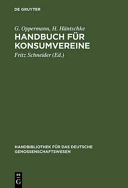E-Book (pdf) Handbuch für Konsumvereine von G. Oppermann, H. Häntschke