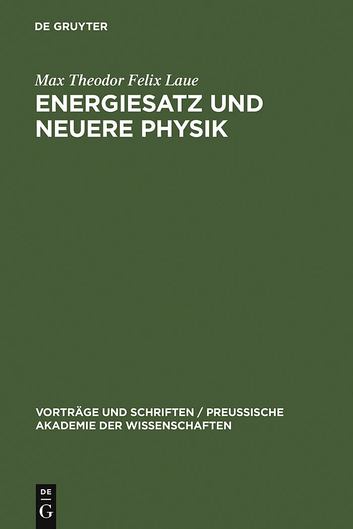 Energiesatz und neuere Physik