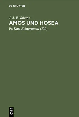 PDF Amos und Hosea von J. J. P. Valeton
