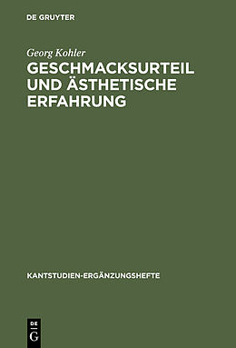 E-Book (pdf) Geschmacksurteil und ästhetische Erfahrung von Georg Kohler