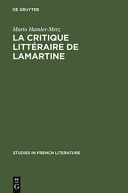 eBook (pdf) La critique littéraire de Lamartine de Mario Hamlet-Metz