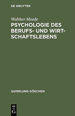 E-Book (pdf) Psychologie des Berufs- und Wirtschaftslebens von Walther Moede