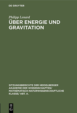 E-Book (pdf) Über Energie und Gravitation von Philipp Lenard