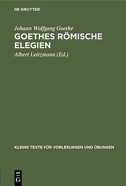 E-Book (pdf) Goethes römische Elegien von Johann Wolfgang Goethe