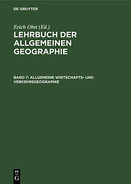 E-Book (pdf) Allgemeine Wirtschafts- und Verkehrsgeographie von Erich Obst