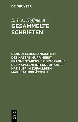 E-Book (pdf) Lebensansichten des Katers Murr nebst fragmentarischer Biographie des Kapellmeisters Johannes Kreisler in zufälligen Makulaturblättern von E. T. A. Hoffmann