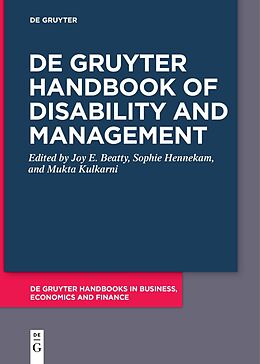 Couverture cartonnée De Gruyter Handbook of Disability and Management de 