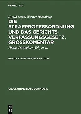 E-Book (pdf) Einleitung, §§ 1 bis 212 b von Ewald Löwe, Werner Rosenberg