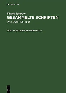 E-Book (pdf) Erzieher zur Humanität von Eduard Spranger