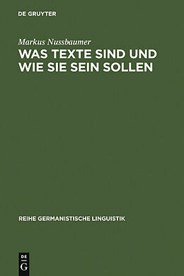 E-Book (pdf) Was Texte sind und wie sie sein sollen von Markus Nussbaumer