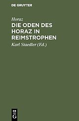 E-Book (pdf) Die Oden des Horaz in Reimstrophen von Horaz