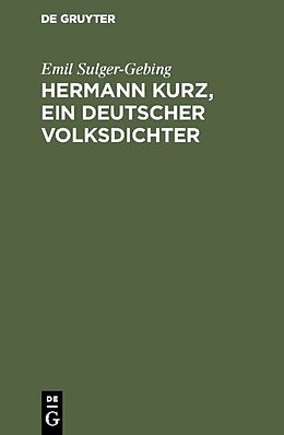 E-Book (pdf) Hermann Kurz, ein deutscher Volksdichter von Emil Sulger-Gebing
