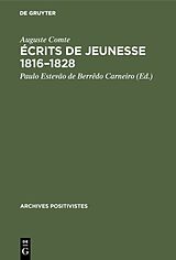 eBook (pdf) Écrits de jeunesse 18161828 de Auguste Comte