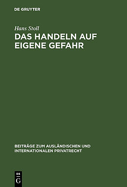 E-Book (pdf) Das Handeln auf eigene Gefahr von Hans Stoll