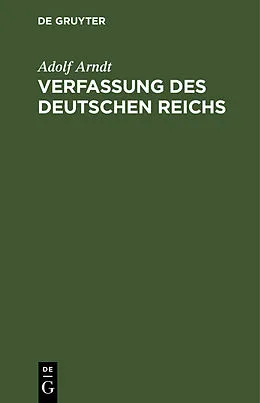 E-Book (pdf) Verfassung des Deutschen Reichs von Adolf Arndt