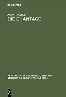 PDF Die Chantage von Josef Reinhold