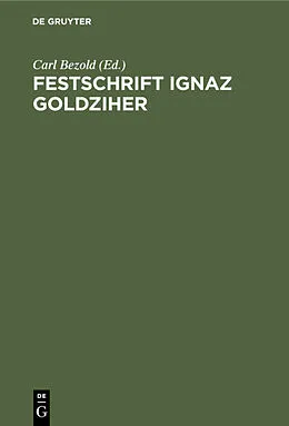 E-Book (pdf) Festschrift Ignaz Goldziher von 