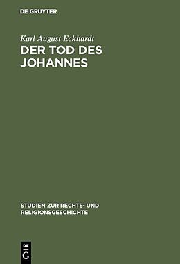 E-Book (pdf) Der Tod des Johannes von Karl August Eckhardt