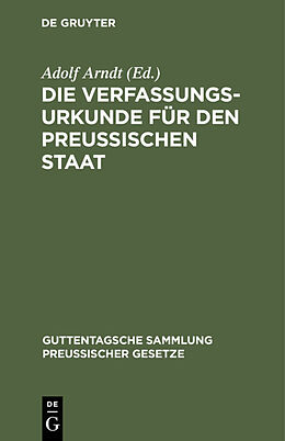 E-Book (pdf) Die Verfassungs-Urkunde für den Preussischen Staat von 