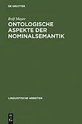 E-Book (pdf) Ontologische Aspekte der Nominalsemantik von Rolf Mayer