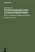 PDF Forschungen und Charakteristiken von Alois Brandl