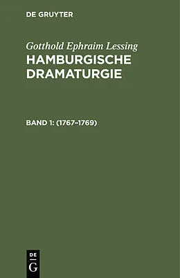E-Book (pdf) Hamburgische Dramaturgie: 17671769, Band 1/2 von G. E. Lessing